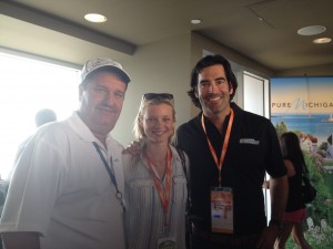 RussJacksonCounty_celebrities Russ rubs elbows with the Hollywood elite; here he is with actress Amy Smart and her husband, actor Carter Oosterhouse.